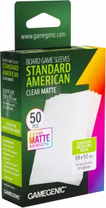 Ilustracja produktu Gamegenic: Board Game Sleeves - Standard American (59x91 mm) - Koszulki na Karty - Clear Matte - 50 sztuk