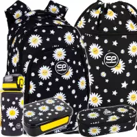 Ilustracja produktu CoolPack Zestaw Szkolny Daisy Black 5el. Plecak Prime Pro F162817 + Worek F070817 + Piórnik F062817 + Z17817 + Z18817