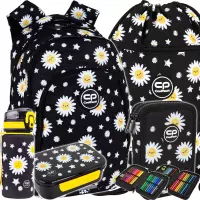 Ilustracja produktu CoolPack Zestaw Szkolny Daisy Black 5el. Plecak Prime Pro F162817 + Worek F070817 + Piórnik F066817 + Z17817 + Z18817