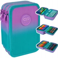Ilustracja produktu CoolPack Jumper 3 Piórnik Trzykomorowy Z Wyposażeniem Gradient Blueberry E67505/F
