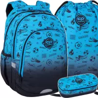 Ilustracja produktu CoolPack Zestaw Szkolny Football 2T Blue 3el. Plecak Prime Pro F162008 + Worek F159008 + Piórnik F062008