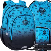 Ilustracja produktu CoolPack Zestaw Szkolny Football 2T Blue 3el. Plecak Prime Pro F162008 + Worek F159008 + Piórnik F076008