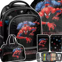 Ilustracja produktu Paso Zestaw Szkolny 4el Spiderman Black Plecak SP26FF-260 + Piórnik SP26FF-P001 + Worek SP26FF-712 + Torba SP26FF-074