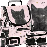 Ilustracja produktu Paso Zestaw Szkolny 6el. Black Cat Tornister PP26BC-525 + Piórnik PP26BC-013 + Worek PP26BC-712 + Torba PP26BC-074
