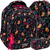 Ilustracja produktu AstraBag Zestaw Szkolny Flower Capy 3el. Plecak AB300 502026013 + Worek 507026006 + Piórnik 503026020