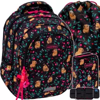 Ilustracja produktu AstraBag Zestaw Szkolny Flower Capy 3el. Plecak AB300 502026013 + Worek 507026006 + Piórnik 503026018