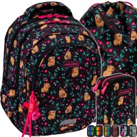 Ilustracja produktu AstraBag Zestaw Szkolny Flower Capy 3el. Plecak AB300 502026013 + Worek 507026006 + Piórnik 503026019