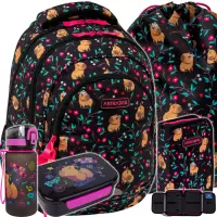 Ilustracja produktu AstraBag Zestaw Szkolny Flower Capy 5el. Plecak AB330 502026012 + Worek 507026006 + Piórnik 503026018 + Z17961 + Z18961