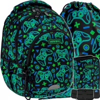 Ilustracja produktu AstraBag Zestaw Szkolny Game On 3el. Plecak AB330 502026019 + Worek 507026010 + Piórnik 503026028
