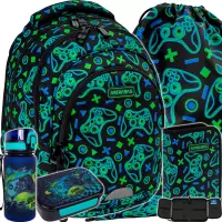 Ilustracja produktu AstraBag Zestaw Szkolny Game On 5el. Plecak AB330 502026019 + Worek 507026010 + Piórnik 503026028 + Z17964 + Z18964