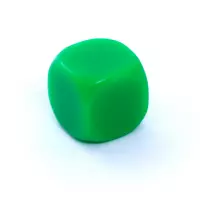 Ilustracja Kość REBEL matowa 6 Ścian - 16 mm - Bez symboli - Zielona