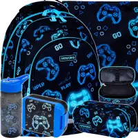 Ilustracja produktu AstraBag Zestaw Szkolny 5el Plecak Go Playing 502024100 + Worek 507024013 + Piórnik 503024062 + 511025005 + 511025006
