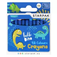 Ilustracja Starpak Kredki Woskowe 12 kolorów Dino 512004