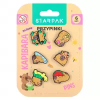 Ilustracja produktu Starpak Przypinka Gumowa Pins 6 szt. Kapibara 583612