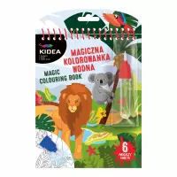 Ilustracja produktu Kidea Wielorazowa Malowanka Wodna z Pisakiem Safari 700446