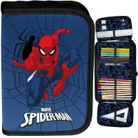 Ilustracja Paso Piórnik Dwuklapkowy z Wyposażeniem Spider Man Niebieski SP25TT-P001