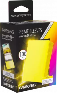 1. Gamegenic: Prime Sleeves 66x91 mm - Koszulki na Karty - Yellow - 100 sztuk