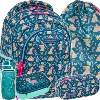 1. AstraBag Zestaw Szkolny Candy Bunny 5el. Plecak AB330 502026001 + Worek 507026001 + Piórnik 503026003 + Z17962 + Z18962