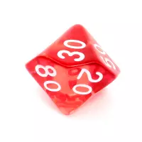 7. Komplet kości REBEL RPG - Kryształowe - Czerwone