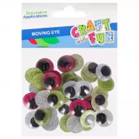 1. Craft With Fun Ozdoba Dekoracyjna Samoprzylepna Oczy Brokatowe 596943