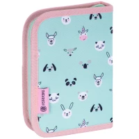4. AstraBag Piórnik AC1 Pojedynczy Dwuklapkowy bez Wyposażenia Teddy Panda 503023028