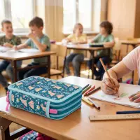 4. AstraBag Piórnik Trzykomorowy z Wyposażeniem AC31 Candy Bunny 503026002