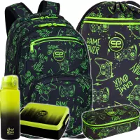 1. CoolPack Zestaw Szkolny Game Night 5el. Plecak Pick F099711 + Worek F070711 + Piórnik F062711 + 56414CP + Z07510