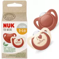 1. Nuk Smoczek Uspokajający For Nature Silikonowy 0-6m Czerwony 2szt 529120