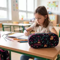 5. AstraBag Piórnik AC6 Saszetka Usztywniona Flower Capy 503026020