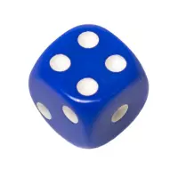 1. Kość REBEL matowa 6 Ścian - 16 mm - Oczka - Niebieska