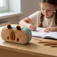 6. AstraBag Piórnik AC6 Saszetka Usztywniona Fluffy Capy 503026027