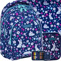1. AstraBag Zestaw Szkolny Baby Bunny 3el. Plecak 502025008 + Worek 507025004 + Piórnik 503025008