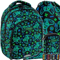 1. AstraBag Zestaw Szkolny Game On 3el. Plecak AB300 502026020 + Worek 507026010 + Piórnik 503026031