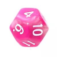 6. Komplet kości REBEL RPG - Dwukolorowe - Różowo-białe (białe cyfry)