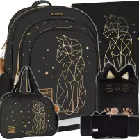 1. Starpak Zestaw Szkolny 4el. Złoty Kotek Plecak 507689 + Worek 529469 + Piórnik 531578 + Torba 517338