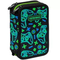 4. AstraBag Piórnik Trzykomorowy z Wyposażeniem AC31 Game On 503026029