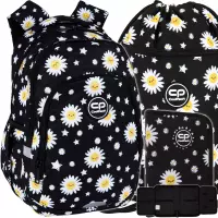 1. CoolPack Zestaw Szkolny Daisy Black 3el. Plecak Prime Pro F162817 + Worek F070817 + Piórnik F076817