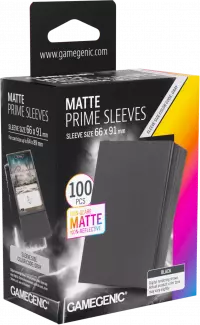 1. Gamegenic: Matte Prime Sleeves (66x91 mm) - Koszulki na Karty - Black - 100 sztuk