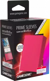 1. Gamegenic: Prime Sleeves 66x91 mm - Koszulki na Karty - Red - 100 sztuk