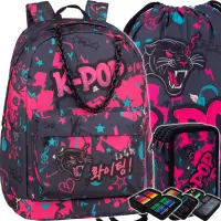 1. CoolPack Zestaw Szkolny K-Pop Dark 3el. Plecak Cross F026036 + Worek F070036 + Piórnik F067036