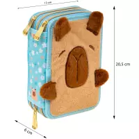 6. AstraBag Piórnik Trzykomorowy z Wyposażeniem AC31 Fluffy Capy 503026026