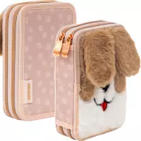 1. AstraBag Piórnik AC21 Dwukomorowy z Wyposażeniem Fluffy Puppy 503026024