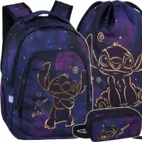 1. CoolPack Zestaw Szkolny Stitch Gold 3el. Plecak Prime F025948 + Worek F054948 + Piórnik F060948