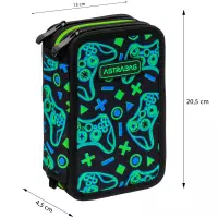 5. AstraBag Piórnik Trzykomorowy z Wyposażeniem AC31 Game On 503026029