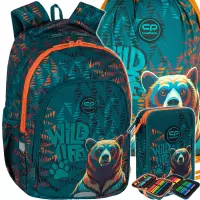 1. CoolPack Zestaw Szkolny Bear 3el. Plecak Prime Pro F162968 + Worek F159968 + Piórnik F066968