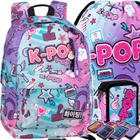 1. CoolPack Zestaw Szkolny K-Pop Rainbow 3el. Plecak Cross F026037 + Worek F070037 + Piórnik F067037