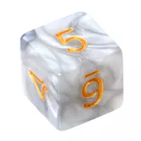 3. Komplet kości REBEL RPG - Dwukolorowe - Stalowo-białe (złote cyfry)