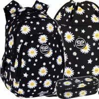 1. CoolPack Zestaw Szkolny Daisy Black 3el. Plecak Prime Pro F162817 + Worek F070817 + Piórnik F062817