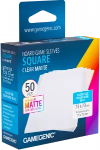 1. Gamegenic: Board Game Sleeves - Square (73x73 mm) - Koszulki na Karty - Clear Matte - 50 sztuk