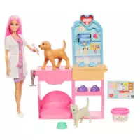 4. Mattel Barbie Zestaw U Weterynarza Gips Dla Zwierzaczków JFX93